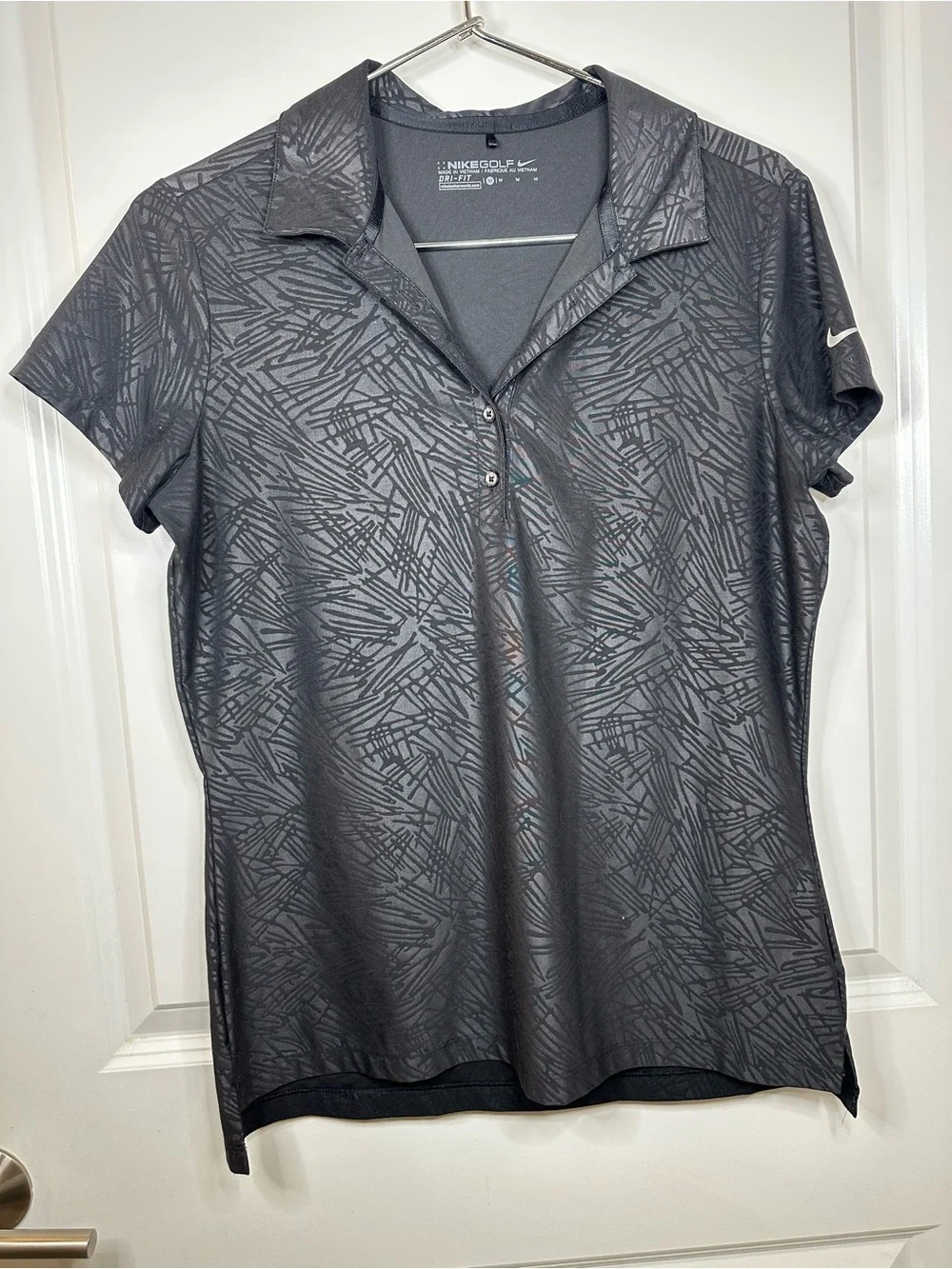 Nike‎ Women Dri-Fit Breathe Jacquard Polo Golf Shirt | Black | M